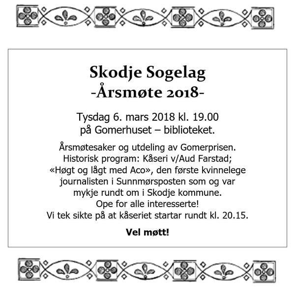 Sogelaget arsmote 2018