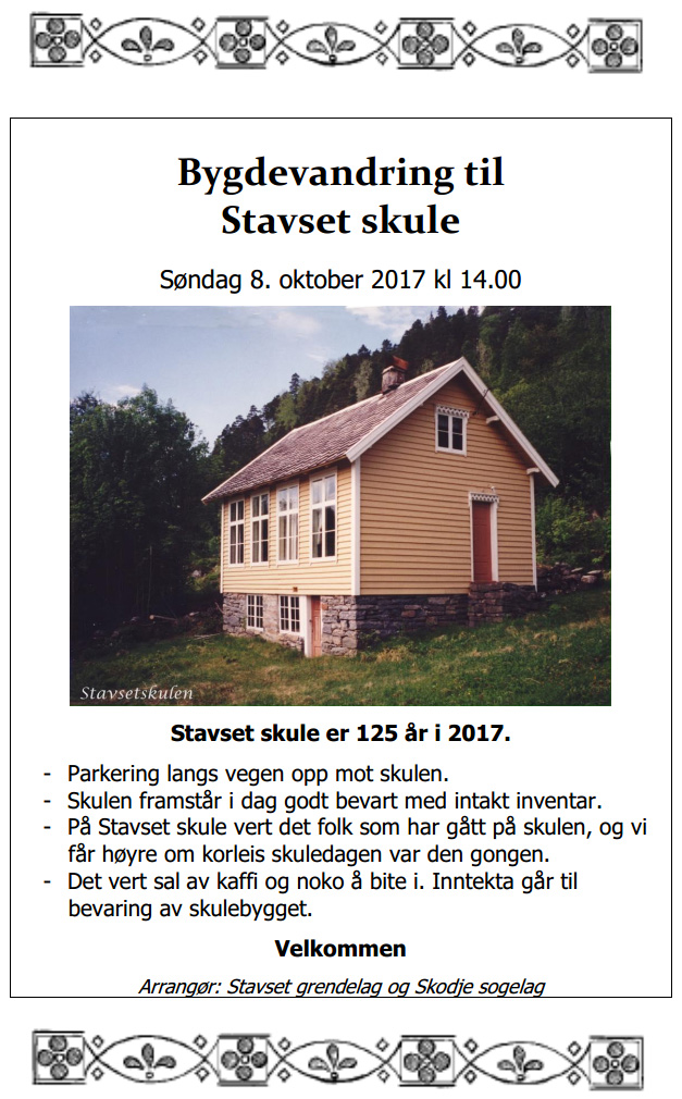 Bygdevandring til Stavset skule 8 oktober 2017 2