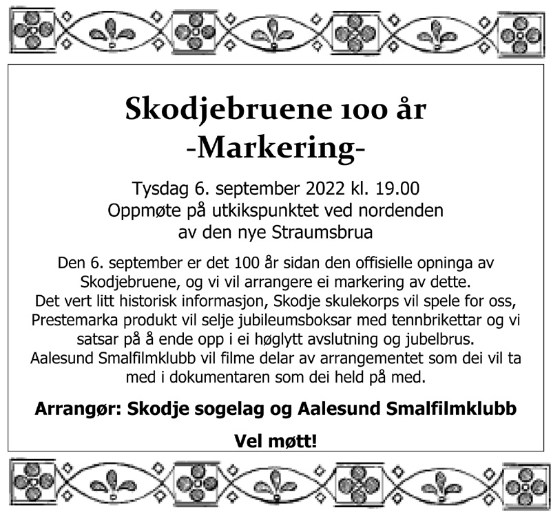 Skodje Sogelag Skodjebruene 100 år web